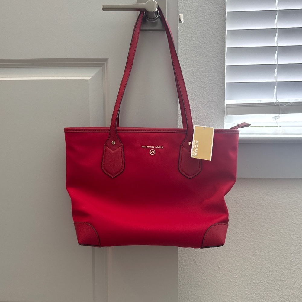 Michael Kors nylon red tote NEW